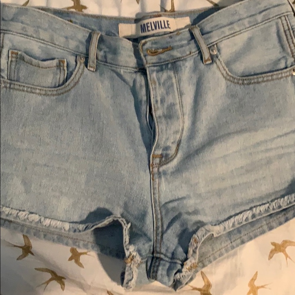 Melville light wash hi rise jeans shorts